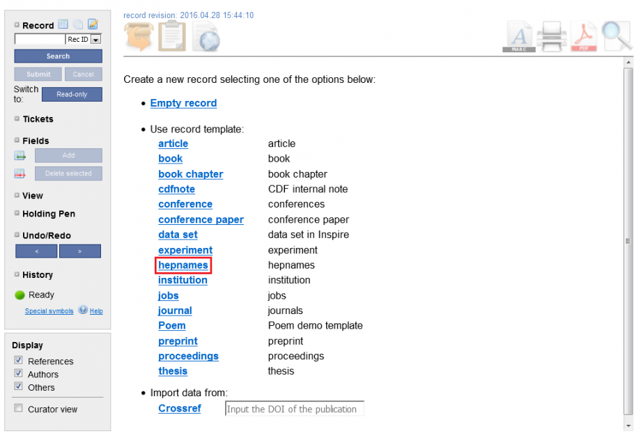 HEPNames: metadata usage and workflow – INSPIRE Internal Help